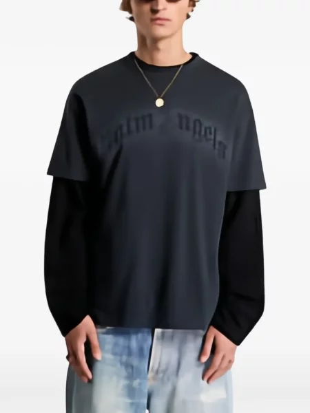 Tricou Palm Angels cu autograf negru