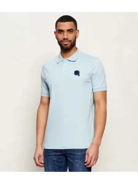 KARL LAGERFELD Tricou polo celest albastru