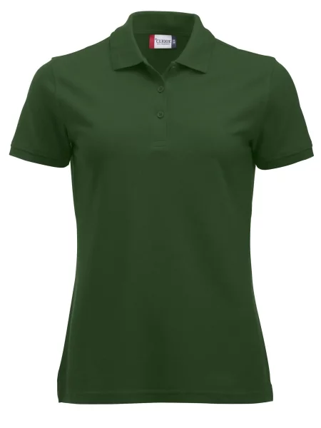 Clique Polo Manhattan bottle green mieszanka poliester-bawełna zielona