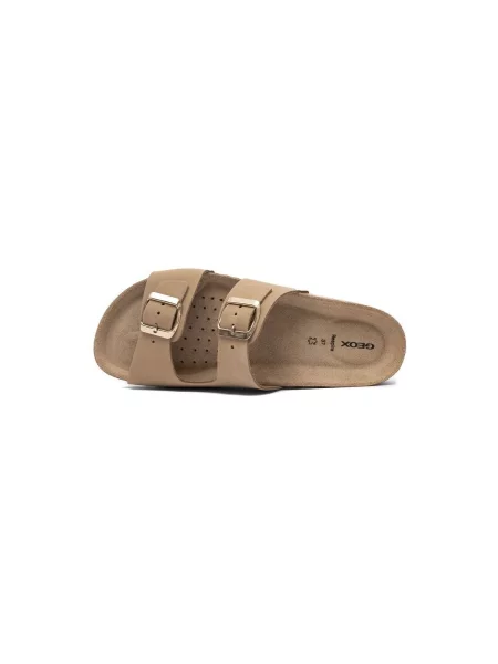 Geox papuci din piele D BRIONIA bej