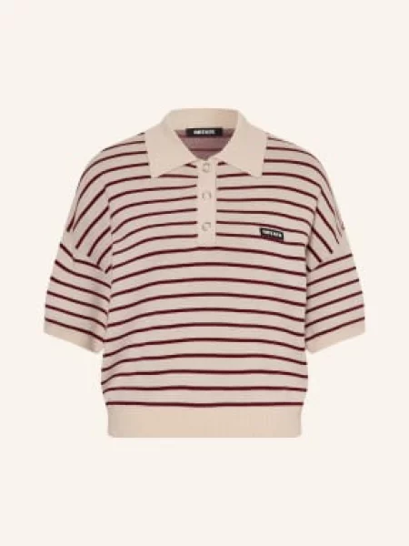 Rotate Koszulka Polo Z Dzianiny beige beżowa
