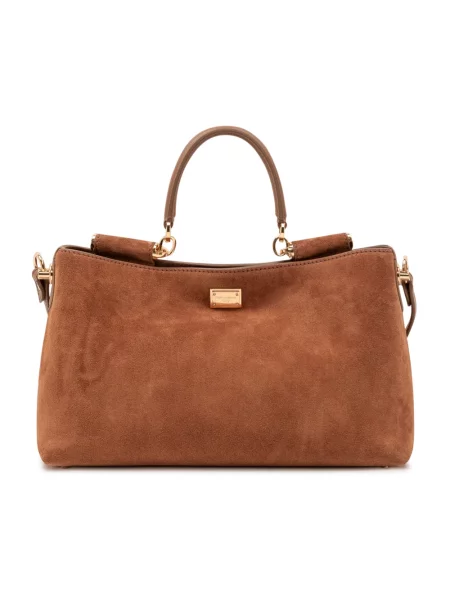 Torebka Dolce And Gabbana skórzana brązowa