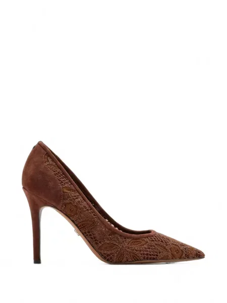 Pantofi cu toc Sam Edelman cu model floral plasă maro