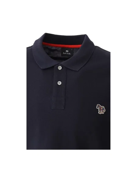 Koszulka polo Ps By Paul Smith w zebrę z logo niebieska