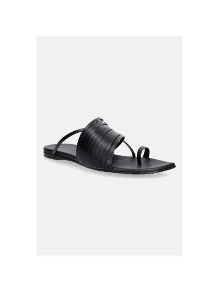 Klapki Emporio Armani skórzane czarne
