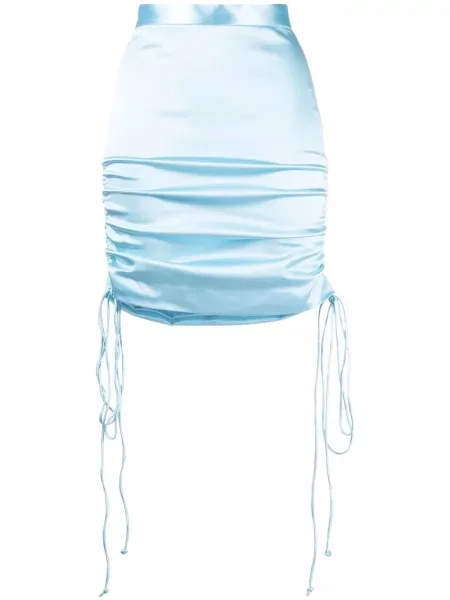 Fusta mini Laquan Smith cu volane albastru