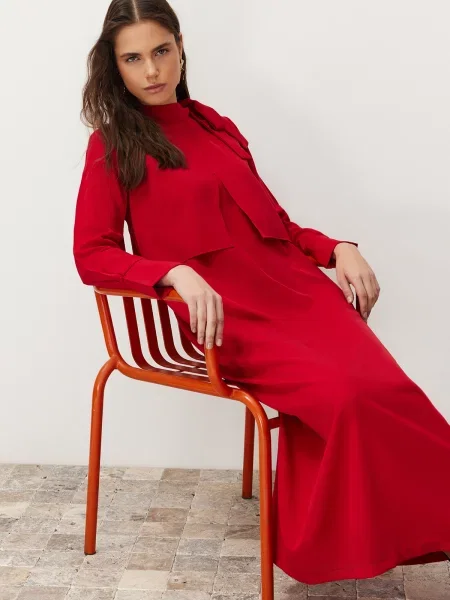 Obleka obleka Trendyol bordo