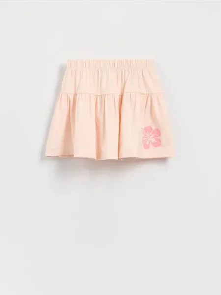 Reserved Spódnica z nadrukiem jasnopomarańczowy