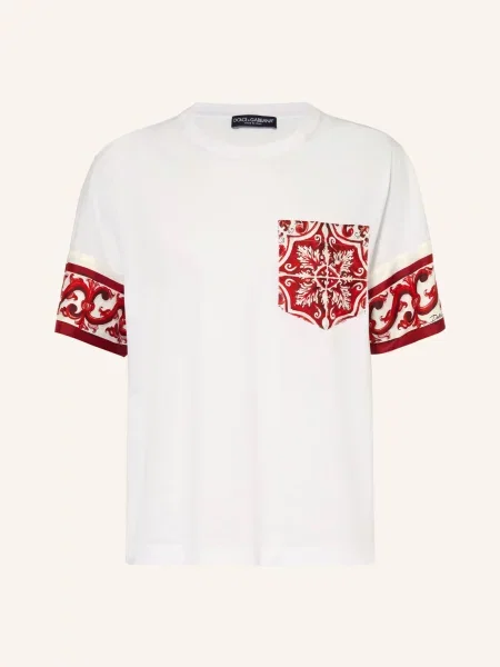 Dolce & Gabbana Tričko / tmavě červená bílá