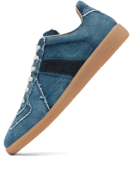 Sneakerși Maison Margiela cu șireturi rupți din dantelă albastru