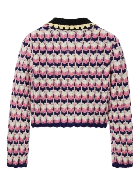 Pulover La Doublej cu imprimeu geometric roz