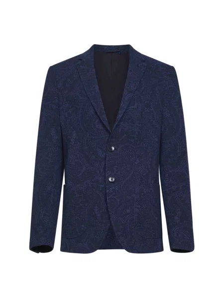 Etro Koszula Z Dzianiny Extra Slim Fit blau niebieska
