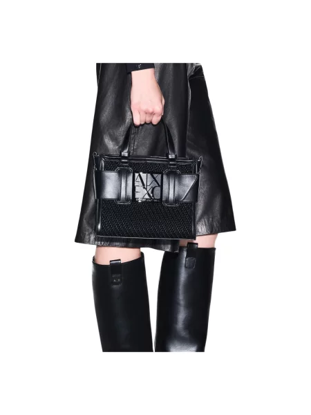 Armani Exchange torebka crossbody z imitacji skóry czarna