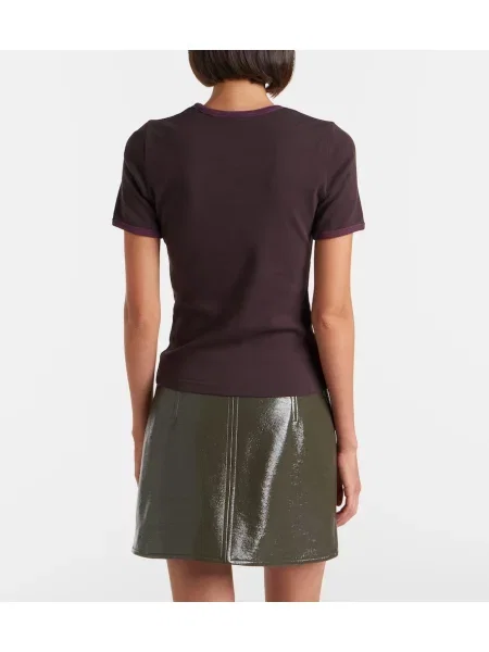 Tricou Courreges din jerseu maro