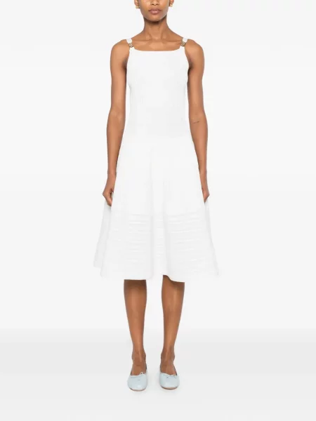 Rochie midi Maje tricotate cu bretele alb