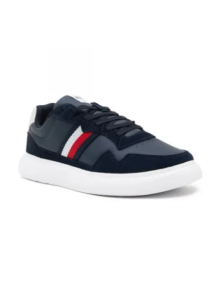 Tommy Hilfiger Bőr sneakers tornacipő kék