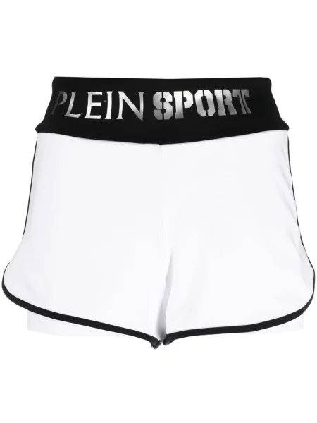 Pantaloni scurți Plein Sport alergare alb