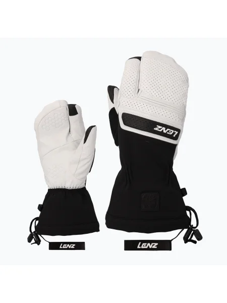 Дамски скиорски ръкавици Lenz Think About Lobster white/black бяло