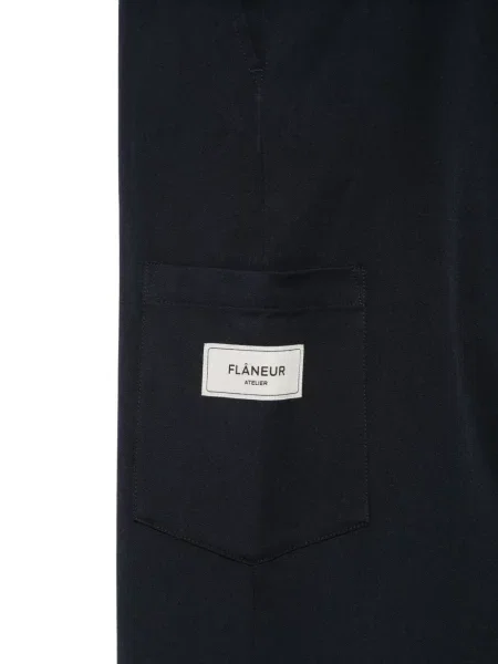 Pantaloni cargo Flâneur cu autograf negru