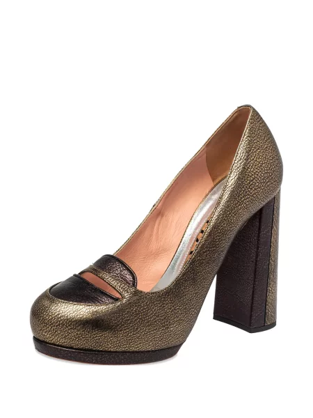 Pantofi cu toc Rochas din piele maro