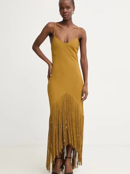 Pinko sukienka bieliźniana z wiskozą zielona