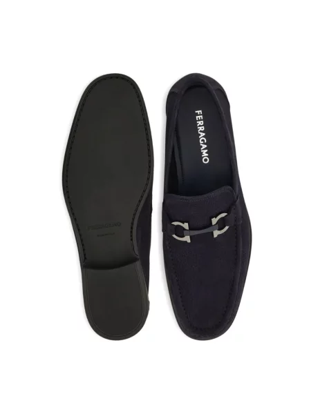 Półbuty Ferragamo zamszowe niebieskie