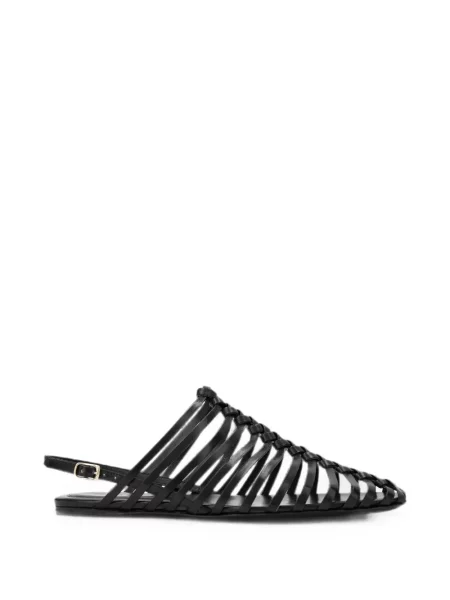 Sandale Dries Van Noten din piele țesuți negru