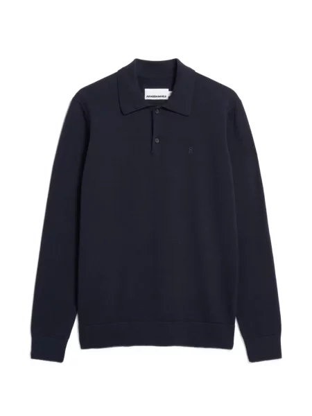 Lung tricou polo Armedangels albastru