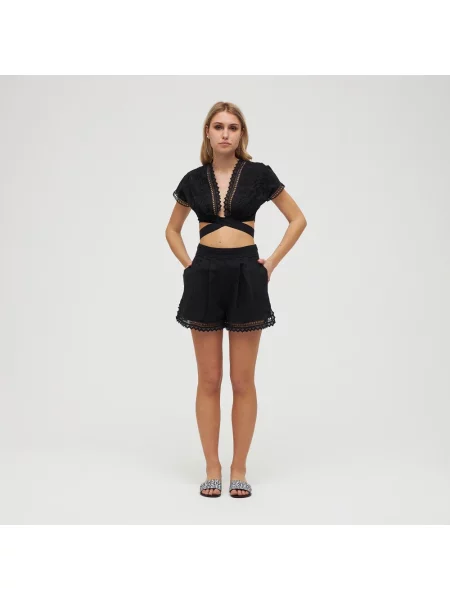 Top Ermanno Scervino koronkowy czarny
