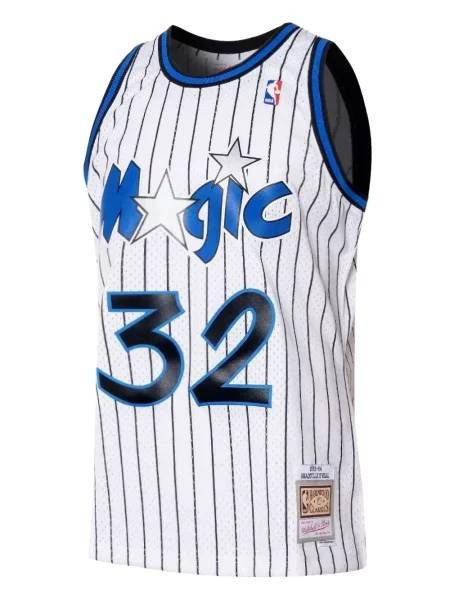Cămașă Mitchell & Ness cu dungi din jerseu alb