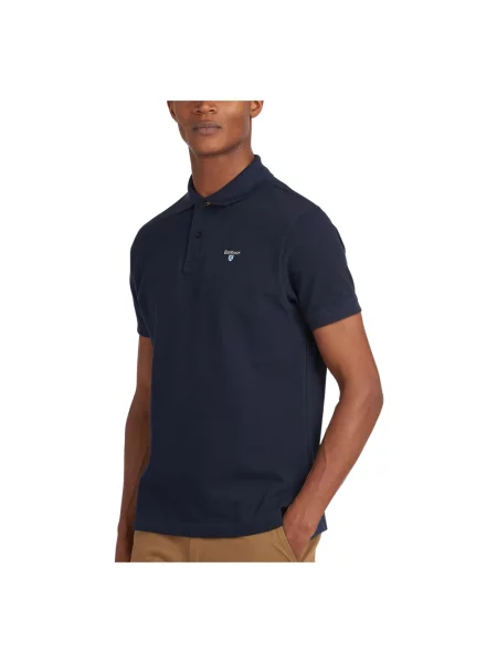 Koszulka polo Barbour w kratę niebieska