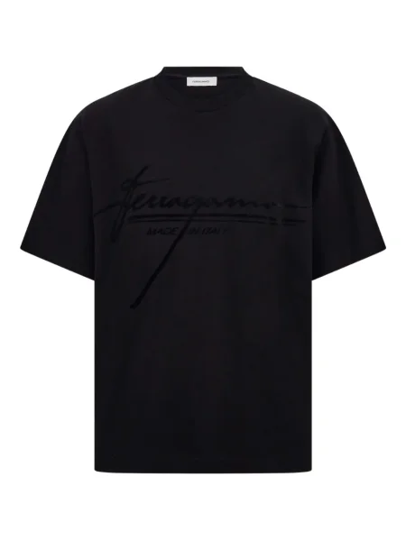 Tricou Ferragamo cu imagine negru