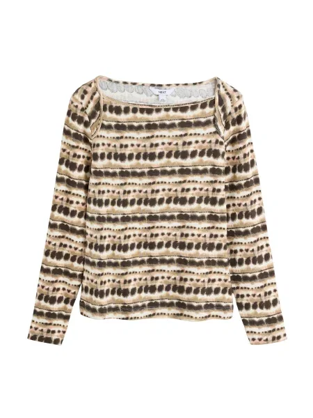 Next Tricou pielii / maro cappuccino / maro închis alb