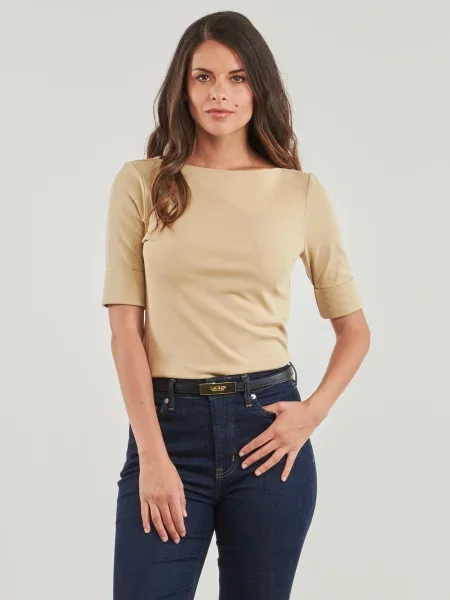 Pletená blúzka Lauren Ralph Lauren béžová