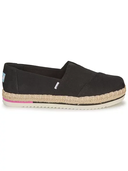 Espadrilky Toms na platforme čierna