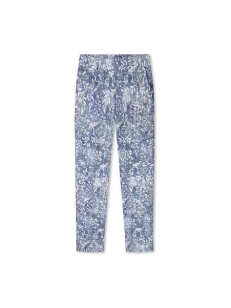 Lniane spodnie Helena Hart z nadrukiem niebieskie