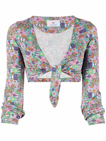 Cropp top Chiara Ferragni cu model floral cu imagine roz