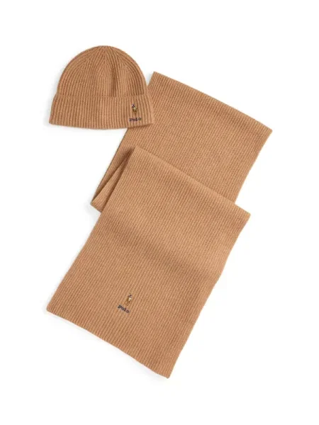 Set Fular și Căciulă Polo Ralph Lauren maro