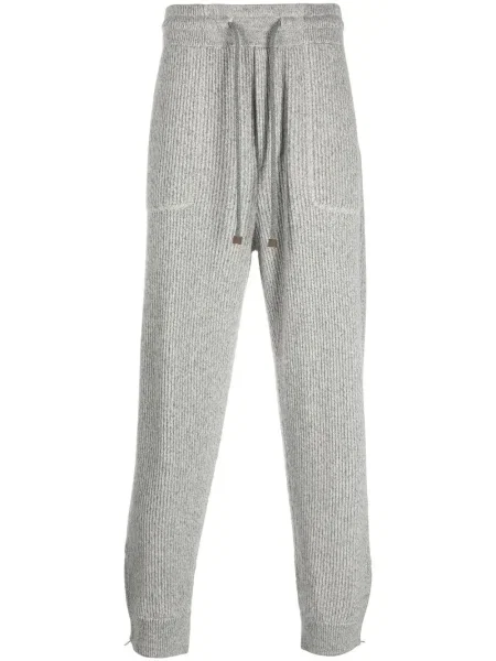 Pantaloni de jogging Brunello Cucinelli din cașmir gri