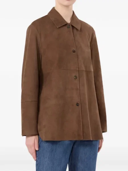 Geacă 's Max Mara din piele de căprioară maro