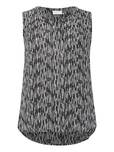 KAFFE CURVE Bluza KCAmi crna bijela