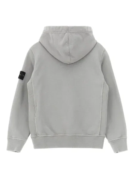Dětska mikina s kapucí Stone Island šedá