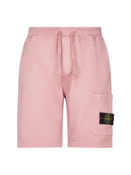 Szorty Stone Island polarowe z kamieniami różowe