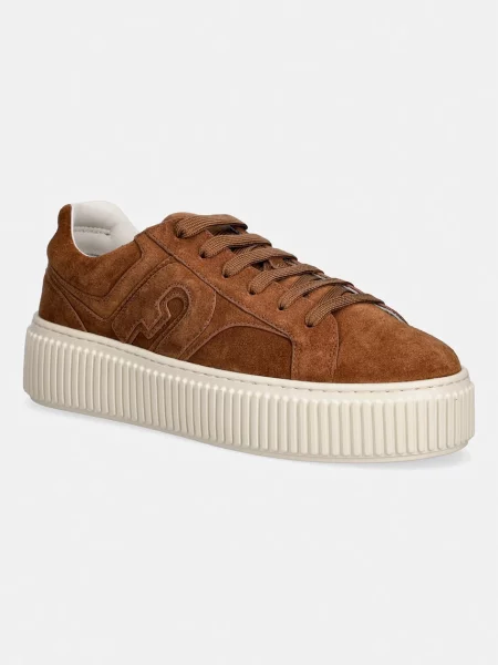 Furla Sky Lace-Up sneakers pentru femei din piele întoarsă maro