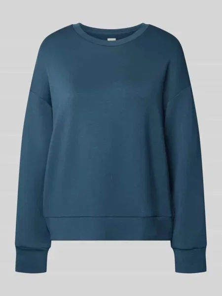 Bluza z okrągłym dekoltem i detalem z logo Schiesser niebieska
