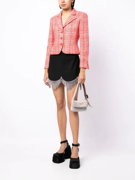 Tvídová bunda Chanel Pre-owned červená