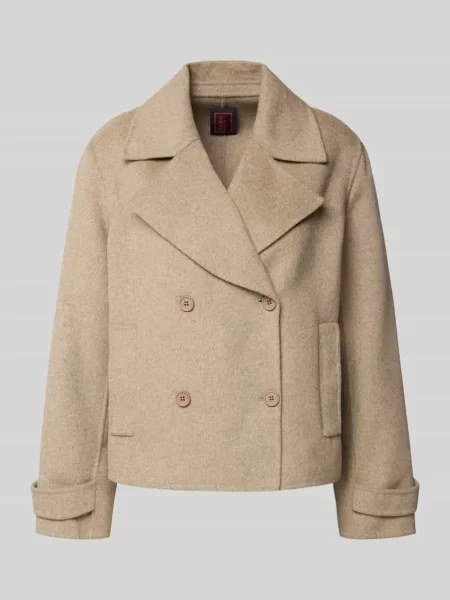 Krótki płaszcz z mieszanki wełny lana model ‘PEACOT’ Stefanel