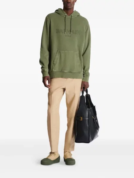 Hanorac cu glugă Balmain cu imagine verde