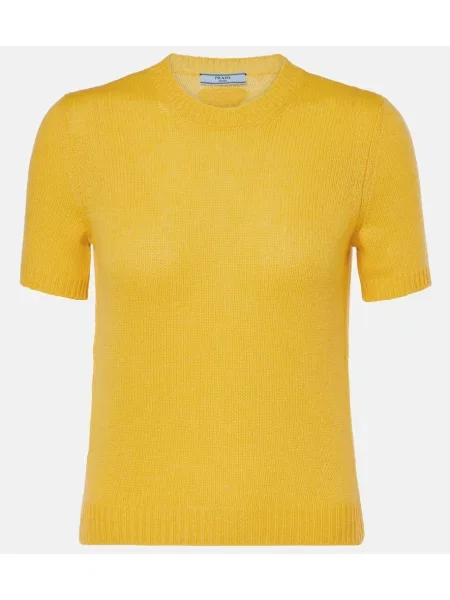 Pulover Prada din cașmir galben