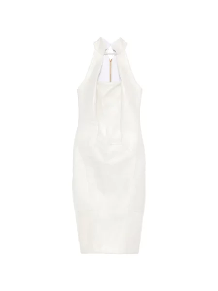 Rochie midi Mitiliane Couture din piele cu gât halter